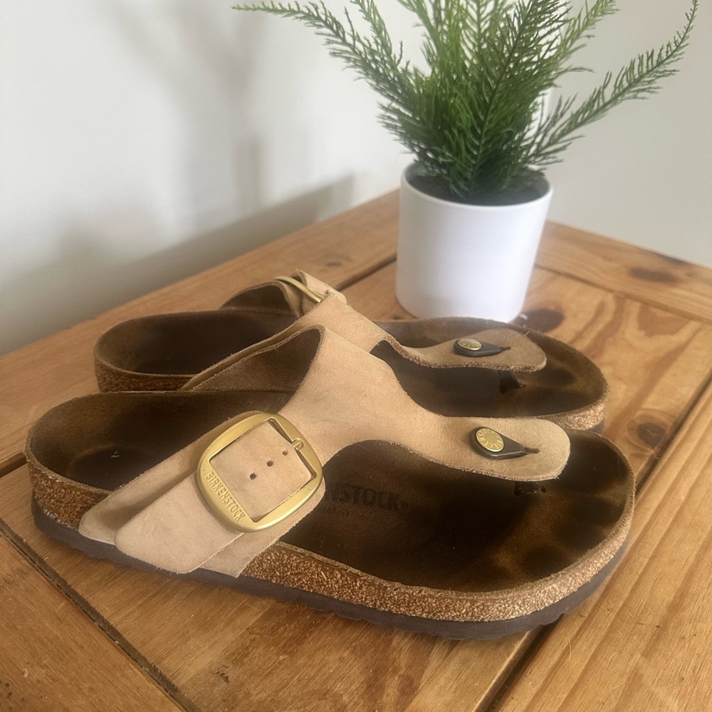 Birkenstock Brown Suede Footbed Sandals